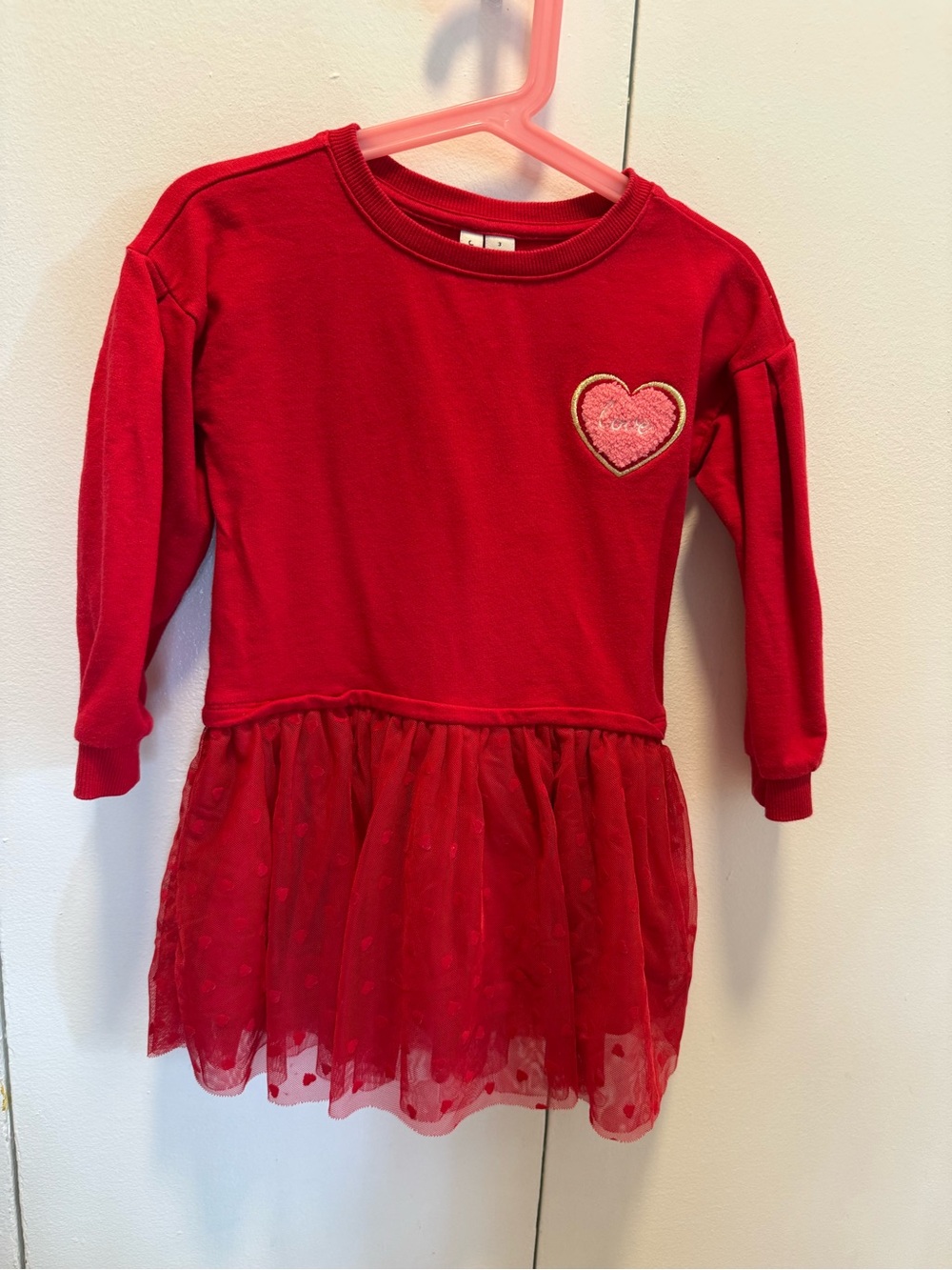 Janie and Jack Red Heart Tutu Sweatshirt Dress